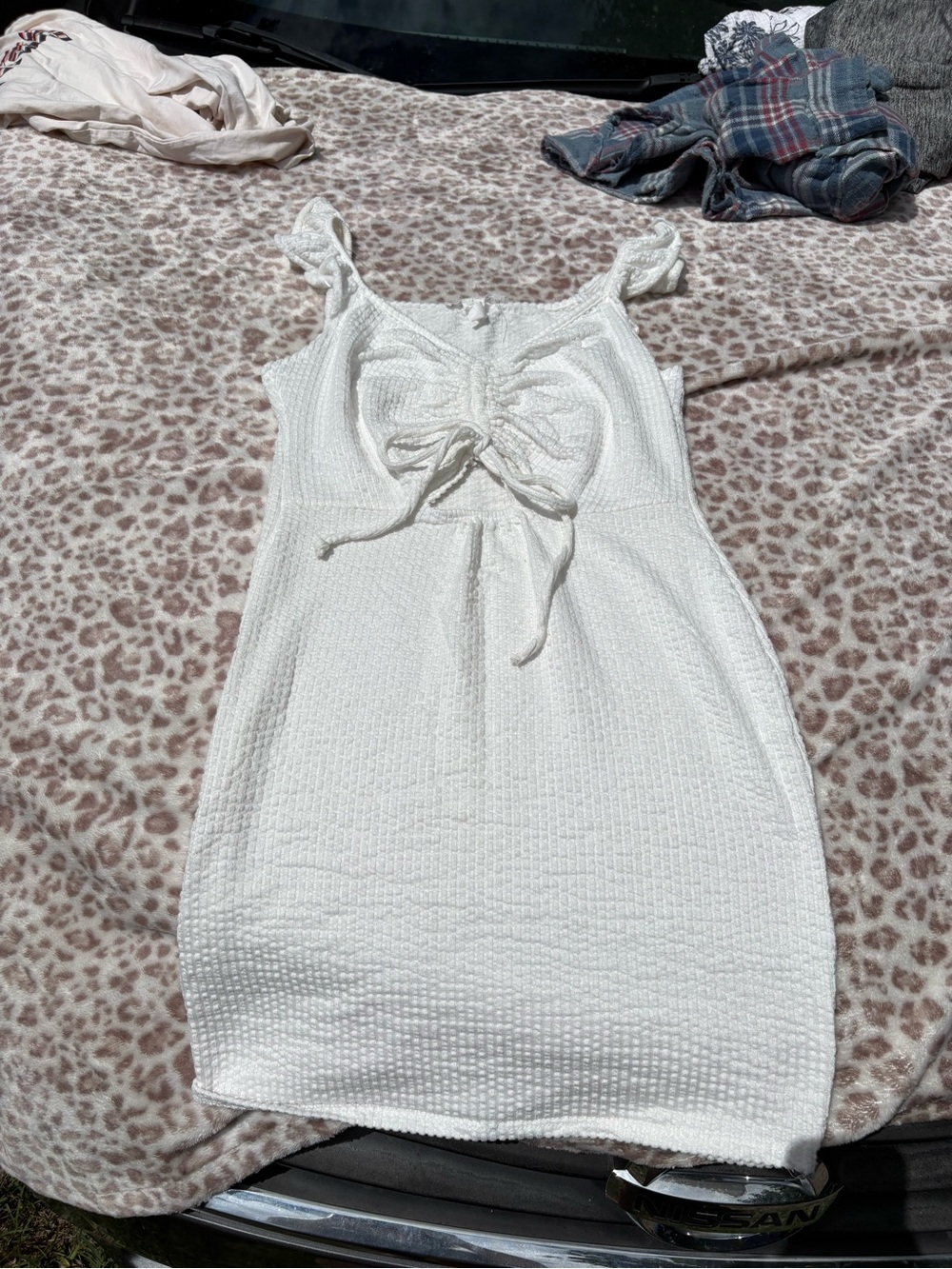 Caution To The Wind Size Medium White Mini Dress
